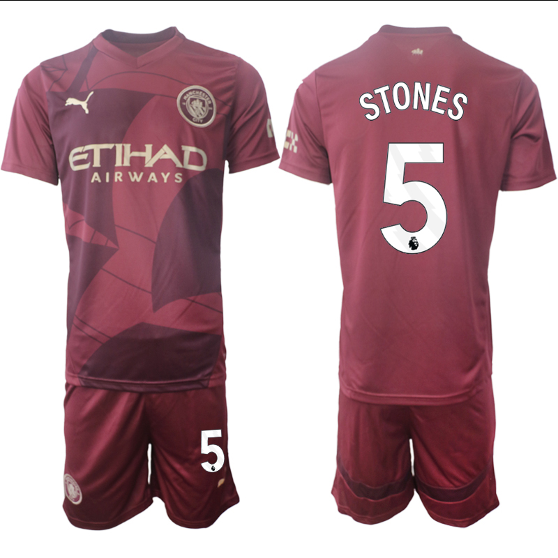 Men 2024-2025 Club Manchester City away red #5 Soccer Jersey->indianapolis colts->NFL Jersey
